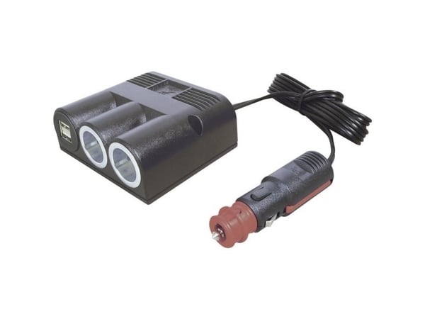 ProCar 67325501 Pro Car Savukkeensytyttimen jakelija-tyyppi Savukkeensytytinliittimien määrä 2 x Liitännät: USB 2 x Sallittu kuormitusvirta max. 16 A