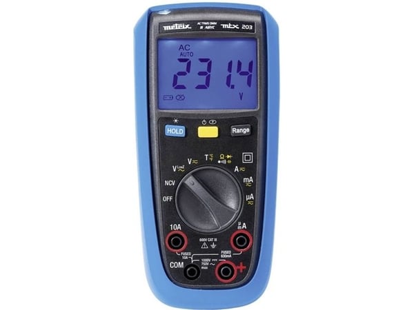 Metrix MTX203-Z digital håndmultimeter, sprutbeskyttet (IP54) CAT III 600 V, visning (counts): 6000