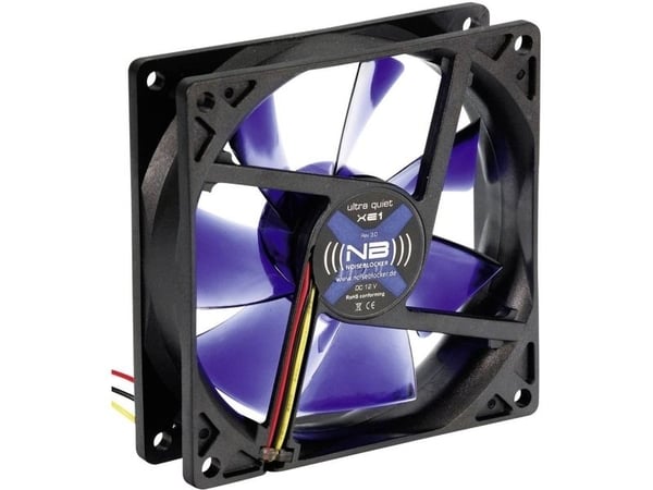 Noiseblocker XE1, Fan, 17 dB, Svart, Blå
