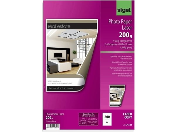 Sigel LP344, 200 g/m², A4, Rosa, Hvit