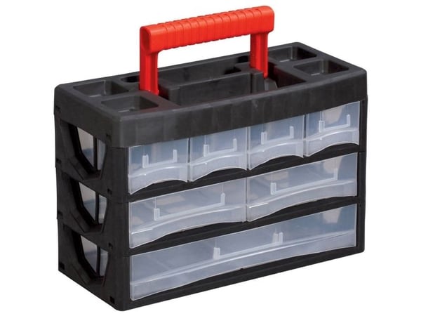 VISO sortimentskasse (L x B x H) 320 x 150 x 210 mm antall rom: 11 innhold: 1 stk