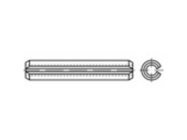 TOOLCRAFT rørstifter 1068982, Ø x L 8 x 24 mm, rustfritt stål, 25 stk.