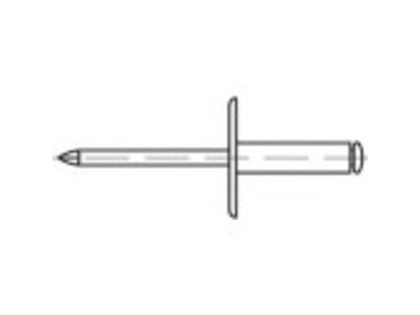 TOOLCRAFT 160312 Åpen blindnagle (Ø x L) 4,8 mm x 13 mm Stål Stål 250 stk