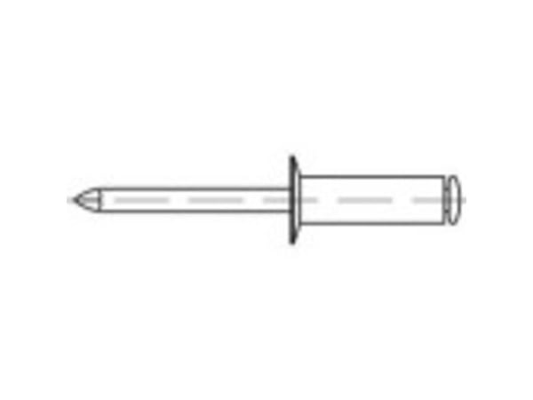 TOOLCRAFT 160303 Åpen blindnagle (Ø x L) 5 mm x 10 mm Aluminium Stål 500 stk