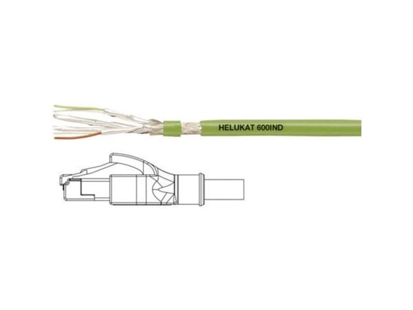 HELUKABEL 806620, 2 m, Cat6a, SF/UTP (S-FTP), RJ-45, RJ-45, Svart, Grønn