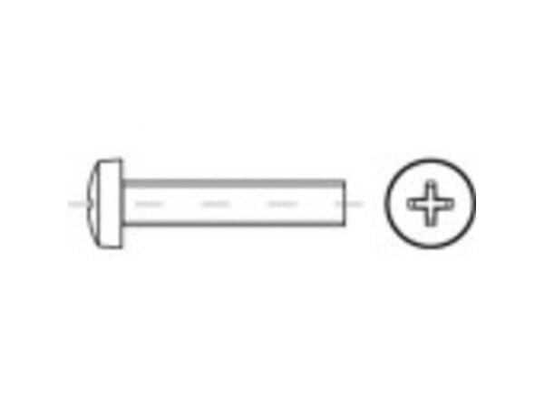 TOOLCRAFT 1068539 linsehodeskruer M5 30 mm krysskjørv Philips DIN 7985 rustfritt stål A2 500 stk