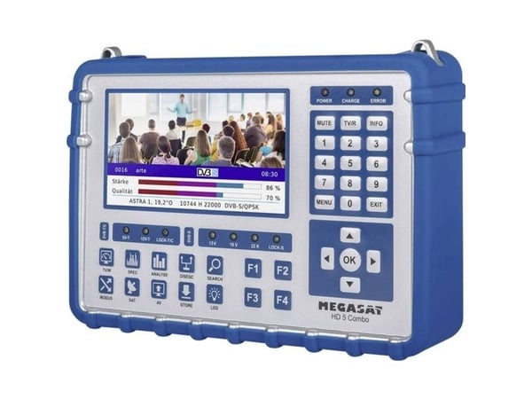 Megasat HD-5 Combo, 950 - 2150 Mhz, digitaalinen, 1 kpl, sininen, 12, 7,4 V, 215 mm, 215 mm