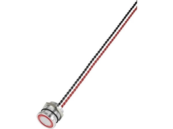 TRU COMPONENTS 649955 PS193P10Y01R24L Piezopainike Punainen (Ø) 22 mm 1 kpl