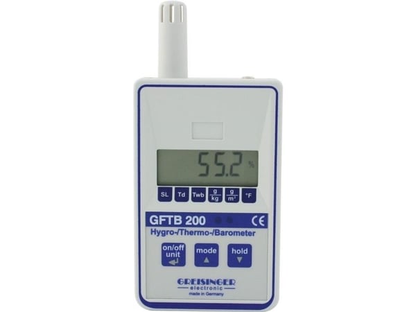 Greisinger GFTB 200 luftfuktighetsmåler (hygrometer) 0–100 % RF, duggpunkt-/muggvisning