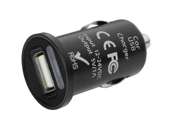 Eufab mini USB-ladeadapter, tillatt belastningsstrøm maks 1 A, passer til universell 12 V til 5 V og 24 V til 5 V