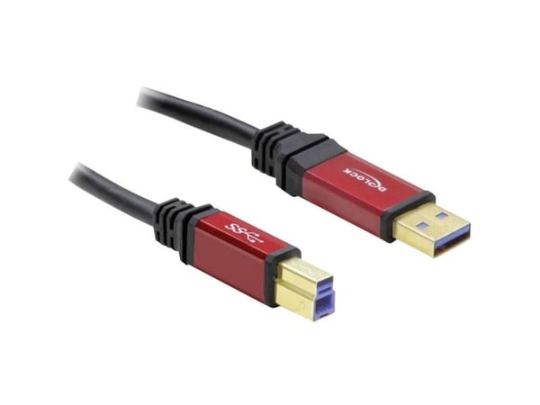 Delock Premium - USB-kabel - USB typ A (hane) till USB Type B (hane) - USB 3.0 - 1 m - svart