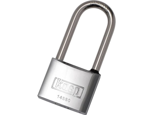 Kasp K14550L63D hengelås 50 mm i rustfritt stål nøkkellås