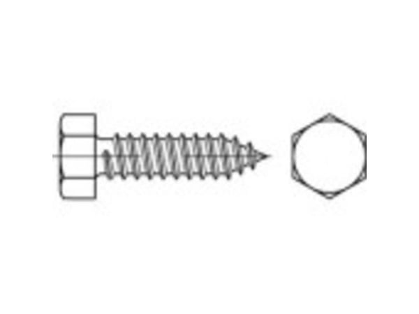 TOOLCRAFT 1068017 sekskantet sporbolt 6,3 mm 50 mm utvendig sekskant DIN 7976 rustfritt stål A2 250 stk