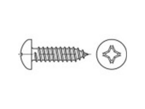 TOOLCRAFT 1068052 kærvskruer 2,9 mm 9,5 mm kryssgjennom Philips DIN 7981 rustfritt stål A2, 1000 stk