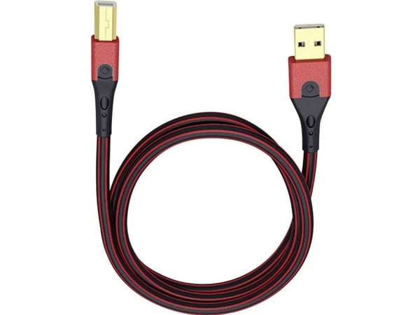 OEHLBACH 9425, 7,5 m, USB B, USB A, USB 2.0, Musta, Punainen
