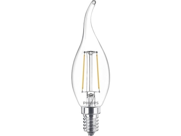 Philips - LED-lyspære - form: stearinlys - klar finish - E14 - 2 W (ekvivalent 25 W) - klasse A++ - varmt hvitt lys - 2700 K