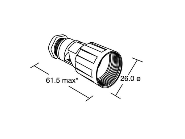 ESKA Bulgin PX0800 - IP68-kontakthus, Mini Buccaneer, fleksibel kabelmontering