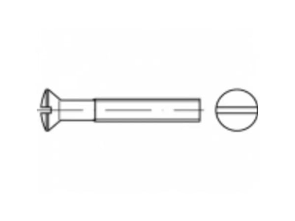 TOOLCRAFT TO-5452998 forsænkede linsehodeskruer M4 50 mm spor messing galvanisert forkromming 200 stk