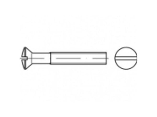 TOOLCRAFT TO-5452977 forsänkede linsehodeskruer M4 16 mm spor messing galvanisert forkromming 200 stk.
