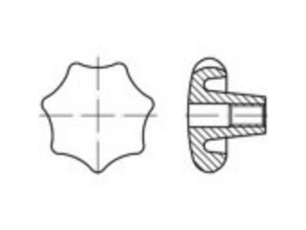TOOLCRAFT Ristikahva messinki , muovi TO-5453886 10 kpl