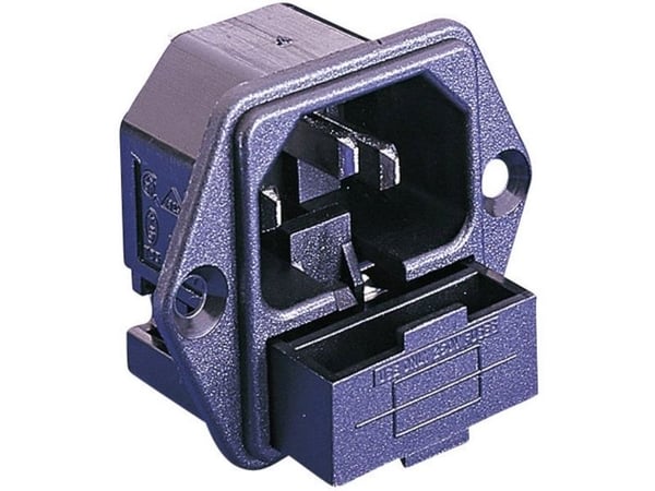 Bulgin PF0001/63 IEC-liitin PF-liitin, uppoasennettava pystysuora Navat yhteensä: 2 + PE 10 A Musta 1 kpl