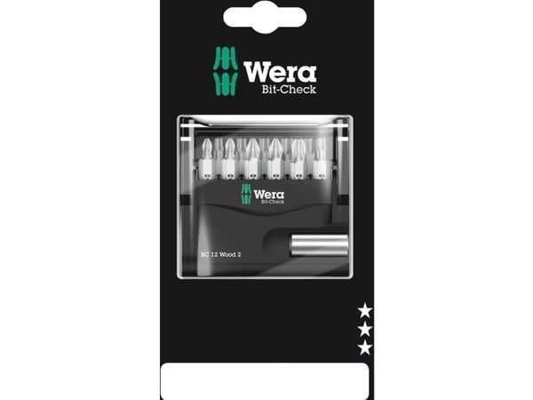 Wera 05136391001, 11 styck, Phillips,Pozidriv,Torx Plus, PH 2, PZ 1,PZ 2,PZ 3, TX10,TX15,TX20,TX25,TX30,TX40, 2,5 cm