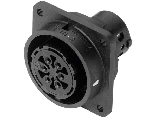 Amphenol C016 10G019 000 rundstift-tilkobling, innfelt, antall poler: 19 + PE, serie C016, 1 stk