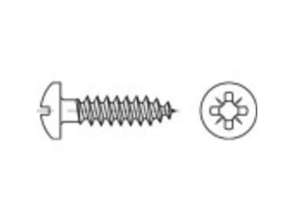 TOOLCRAFT 1069685 halvrunde skruer 4 mm 35 mm kryssspor Pozidriv 88096 rustfritt stål A2, 1000 stk