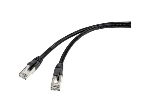 Renkforce RF-4538200, 15 m, Cat6a, S/FTP (S-STP), RJ-45, RJ-45, Sort