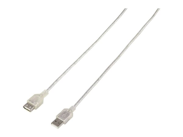 Renkforce RF-4538152, 3 m, USB A, USB A, USB 2.0, 0,48 Gbit/s, Gjennomsiktig