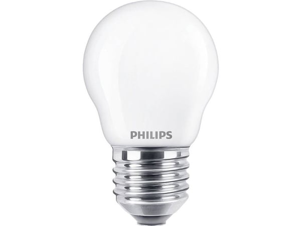 Philips - LED - form: P45 - mattslipt finish - E27 - 6.5 W (ekvivalent 60 W) - klasse A++ - varmt hvitt lys - 2700 K