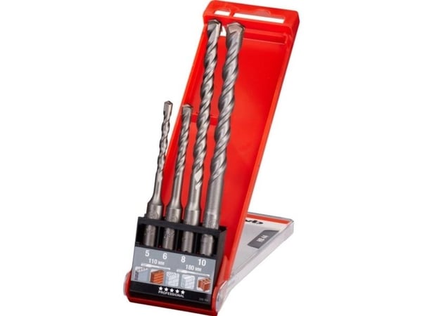 kwb 240500, Rotasjons hammer, Drill bit set, Høyrehåndsrotasjon, 180 mm, Murstein, Betong, Sandsten, Stein, SDS Plus