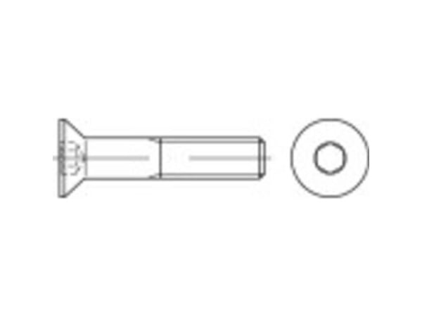 TOOLCRAFT forsenkte skruer M3 25 mm innvendig sekskant rustfritt stål A4 100 stk