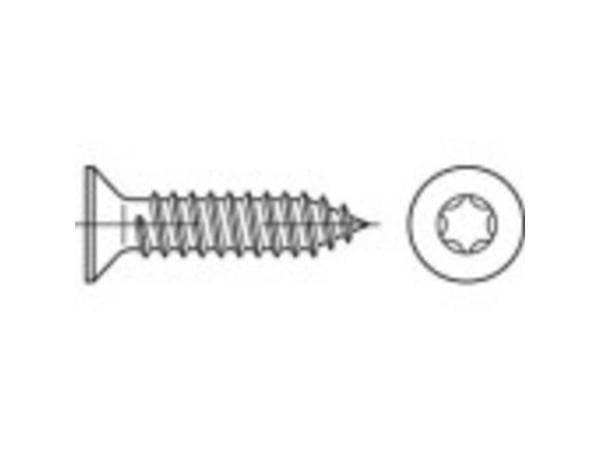 TOOLCRAFT 1069437 countersunk sporskrue 4,2 mm 13 mm T-profil rustfritt stål A2 1000 stk