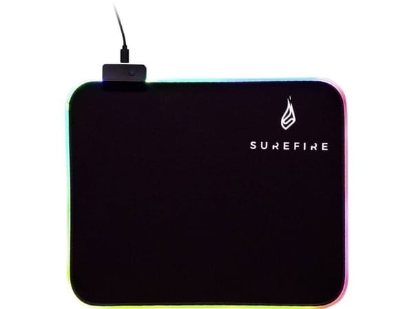 Surefire Gaming SIlent Flight RGB-320 - Gaming Musemåtte - 32 x 26 cm. - Sort/RGB
