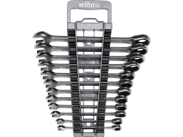 Wiha 644M - Ratchet combination wrench set - 13 deler - inn holder