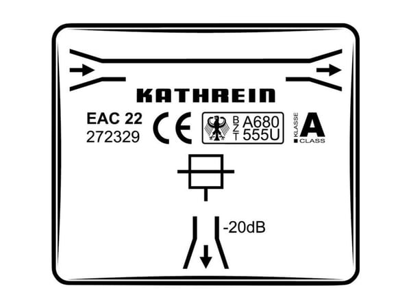 Kathrein EAC 22, 75 O, 0,15 - 2150 MHz, 1 kpl, 88,5 mm, 30 mm, 75 mm