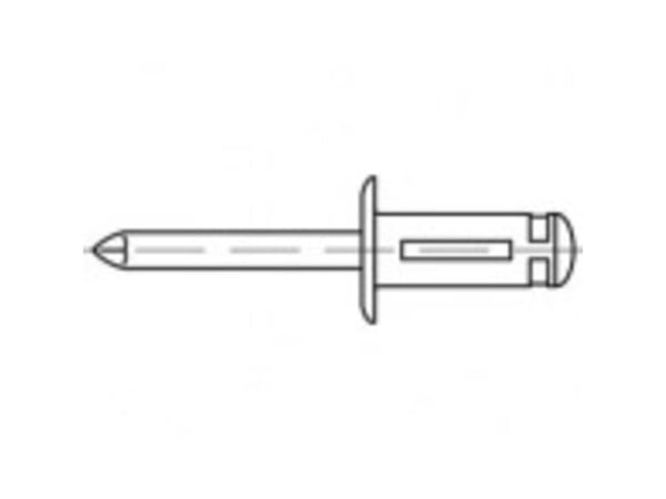 TOOLCRAFT TO-5455305 Åpen blindnagle 4,8 mm 250 stk