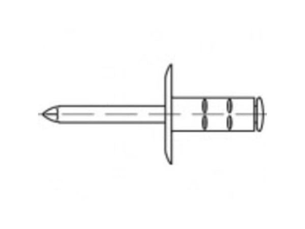 TOOLCRAFT åpne blindnagler 4 mm 500 stk