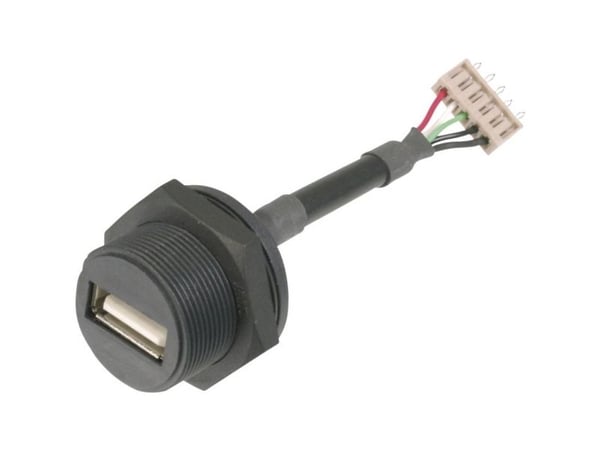 USB-minnekontakt 2.0 IP67, innbygging USB A-tilkobling på 5-pinners kontakt A-USB-APFS ASSMANN WSW
