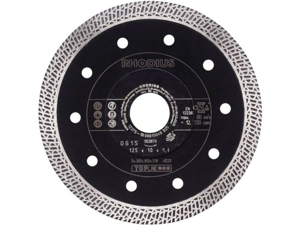 Rhodius 303900 DG15 diamantskive diameter 115 mm, 1 stk