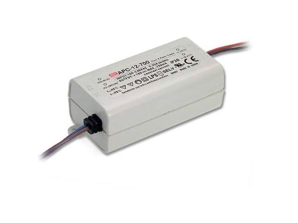 MEAN WELL APC-12-700, 12,6 W, IP42, 90-264 V, 47 ~ 63 Hz, 0.2/230VC;0.35/115VC, 0,7 A