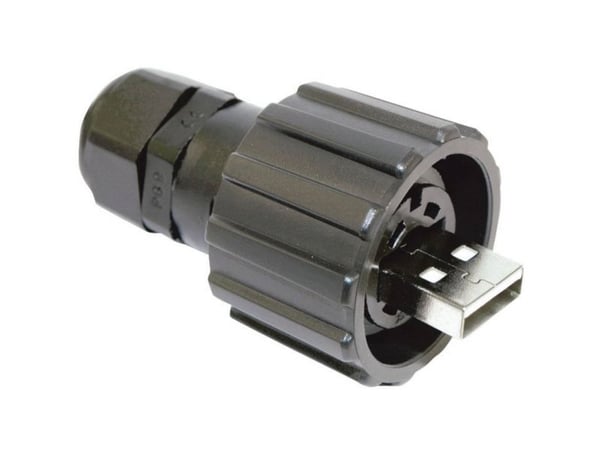 Conec 17-200121, USB 2.0, Sort, Gull, IP67, 30 V, -40 - 85 °C