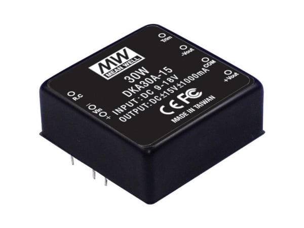 MEAN WELL DKA30B-15, 50,8 mm, 50,8 mm, 21 mm, 30 W, 18 - 36 V, 1000 mA