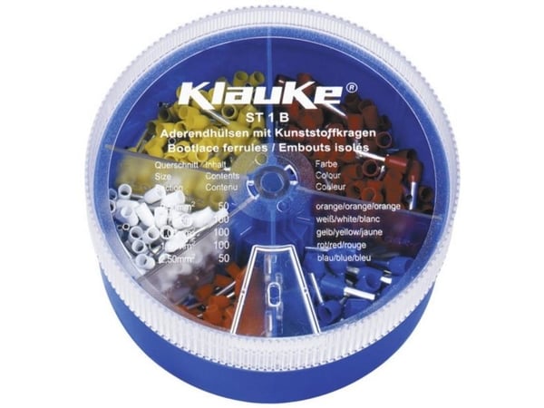 Klauke ST1B Kaapelikenkävalikoima 0,5 mm², 0,75 mm², 1, mm², 1,5 mm², 2,5 mm² Osittain eristetty oranssi, valkoinen, keltainen, punainen, sininen 4...