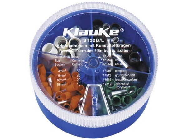 Klauke ST32B Kaapelinperävalikoima 4 mm², 6 mm², 10 mm², 16 mm² Osittain eristetty oranssi, vihreä, ruskea, norsunluun värinen 1 kpl 1 kpl