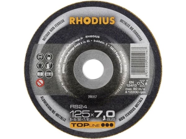Rhodius 200357 RS24 skrubbskive, innpresset 125 mm / 22,23 mm (1 stk)