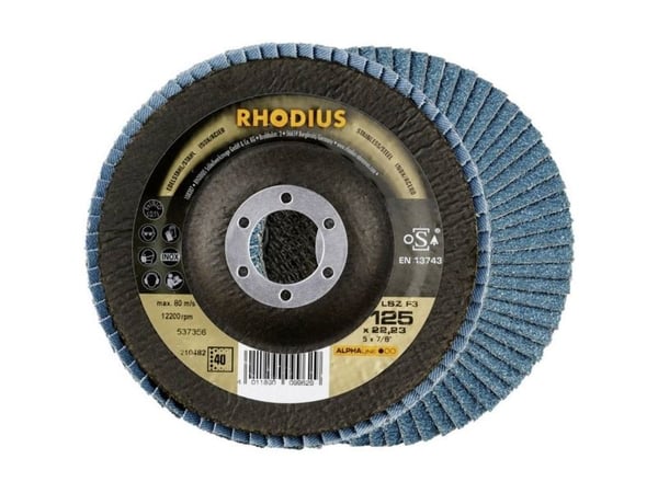 Rhodius 210483 LSZ F3 lamellslipeskive Ø125 mm boringsdiameter 22,23 mm korn 60 rustfritt stål 1 stk