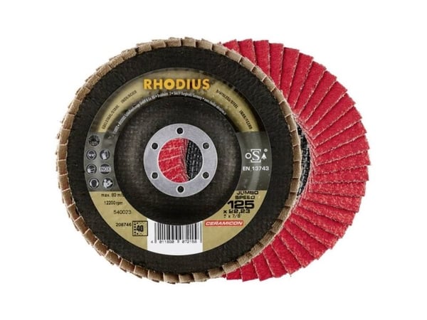 Rhodius 208747 JUMBO SPEED lamellslipeskive Ø 125 mm boringsdiameter 22,23 mm korn 60 rustfritt stål (1 stk.)