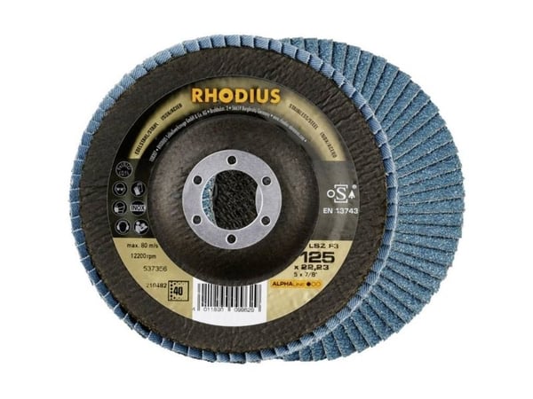 Rhodius 210481 LSZ F3 lamellslipeskive Ø115 mm boringsdiameter 22,23 mm korn 80 rustfritt stål 1 stk
